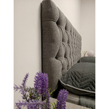 Respaldo Sommier Capitone Chenille 160cm Envio Gratis