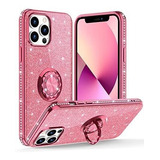 Funda Para iPhone 13 Pro-6.1 -anillo-brillo Diamante-rosa