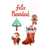 Combo Globos Navidad Con Letras 