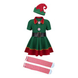 Disfraz Navideño, Elfo Verde, Papá Noel, Vestido De Fiesta D
