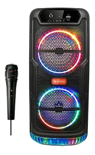 Parlante Inalambrico Portatil Bluetooth Led Karaoke + Microf