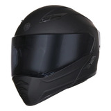 Casco Estelar Negro Mate Abatible Con Luz Stop Homologada