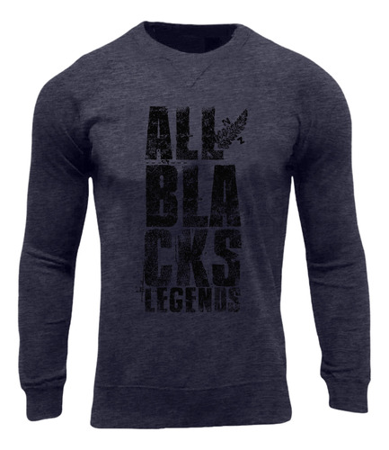 Buzo Brickton Con Frisa Modelo All Blacks Legend Gris Oscuro