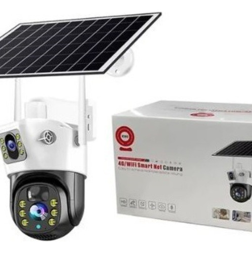 Camara Doble Lente Exterior Solar Simcard 4g Resiste Agua