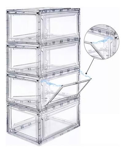 Zapatera Organizador Acrílico Caja De Zapatos Muebles 4 Pcs