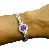 Pulsera Plata Oro Mujer Tejida Piedra Varios Colores Regalo