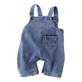 Jardinera Short Jeans Niño Bebé Unisex Con Bolsillo