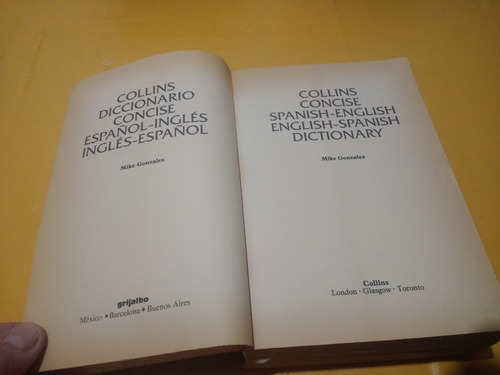 Diccionario Collins Concise Español Ingles 1985