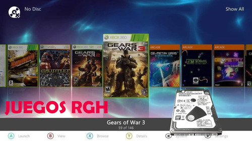Disco Duro Para Xbox 360 Con Rgh (escoge Tus Juegos - 500gb)