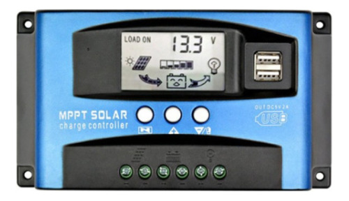 Controlador De Carga Solar 100a Mppt Dual Usb Tela Lcd