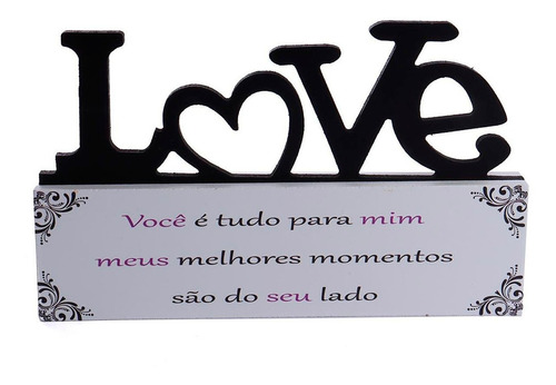 Placa Frase Amor Escrita Mdf Base Enfeite Dia Dos Namorados