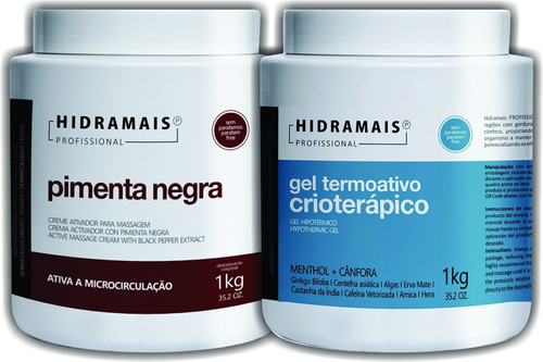 Kit Massagem Pimenta Preta E Gel Termoativo Crioterápico 2kg