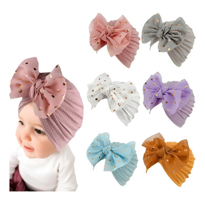 Gorritos Para Bebé Niña Moño Gorros Turbantes Headwrap 6pzs Multicolor Talla Única