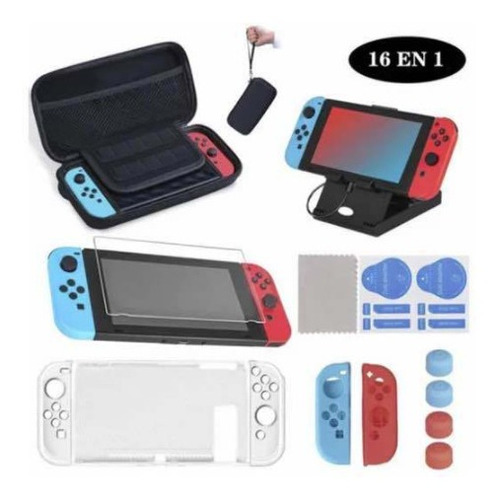 Para Nintendo Switch Case, 16 Em 1 Kit Acessório