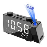 Reloj Despertador De Radio De Proyección Digital Fm De 6 Pul