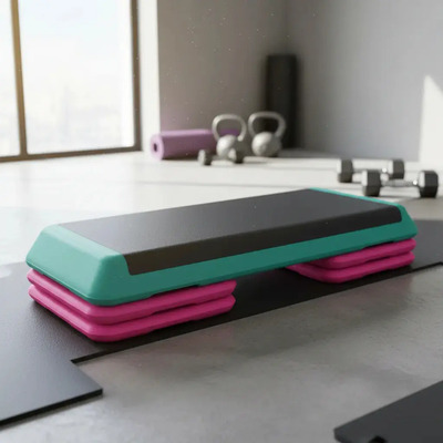 Step Banco Aérobics Básico Para Fitness Ajustable Ejercicio Color Verde\u002FRosa | Envío gratis