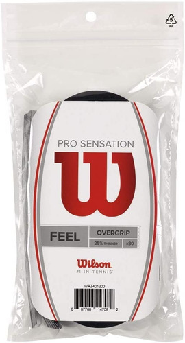 Overgrip Para Raqueta De Tenis Wilson Pro 30 Pzas Negro