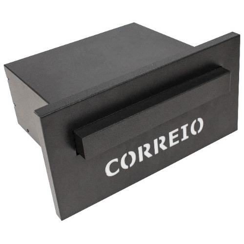 Caixa Correio Embutir Preto Fosco 20cm Profundidade Luxo