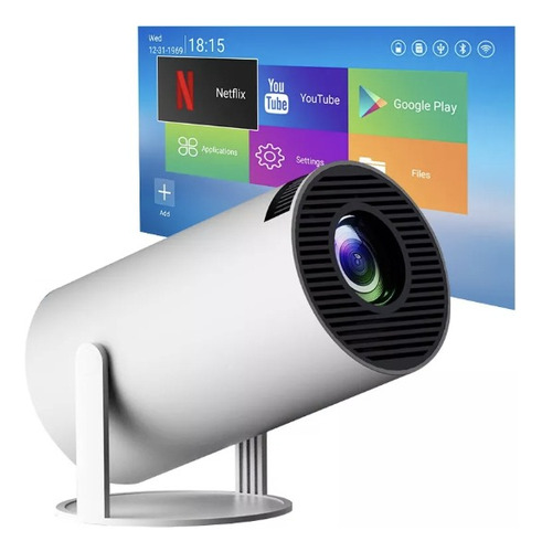 Proyector Led Smart Android 11 Fhd 4500 Lumenes Wifi Bt Color Blanco