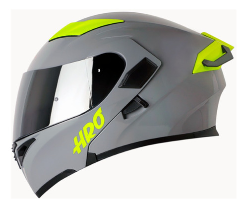 Casco Hro 3400 Evo Solid Abatible Gris/amarillo 