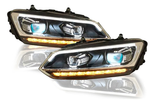 Faros Vento Polo 2014 A 2022 Doble Lupa Led Secuencial Drl