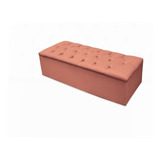 Recamier Baú Mirage Para Cama King 195cm Suede Coral