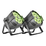 Kit 2 Refletor Par Led 18x15w Rgbwa Pentaled 5in1 Dj Festas Bivolt