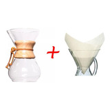 Combo Cafetera Chemex 400ml Filtros Papel X100 Metodo Cafe