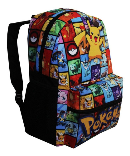 Mochila Pokemon Infantil Pikachu Masculina Costas Escolar