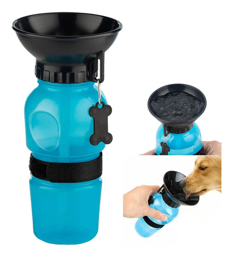 Dispenser Agua Bebedero Portatil Para Perros Botella 500 Ml