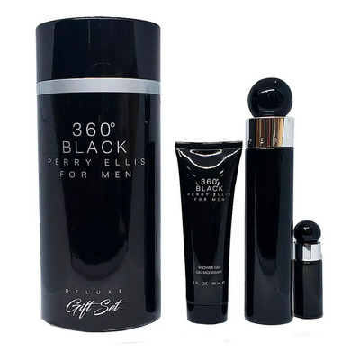 Set Perry Ellis 360° Black 3pzs 100ml Edt Volumen De La Unidad 100 Ml | Envío gratis