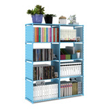 Librería Y Cubos Organizadores, Almacenamiento De Muebles Color Azul