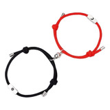 2 Pulseras Parejas Hilo Milán Italiano Luna Sol Ac Inox B806