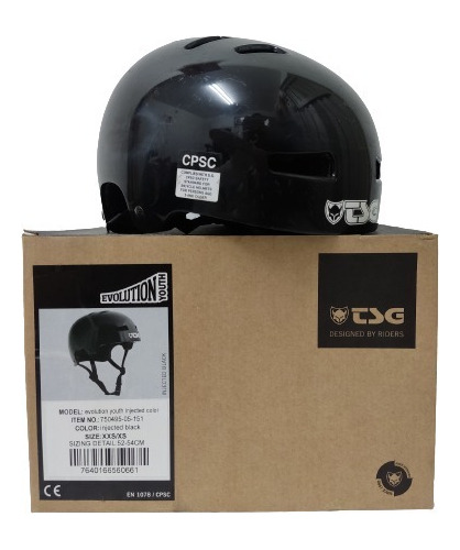 Casco Tsg - Skate / Bmx | Color Negro Inyectado | Xs/xxs
