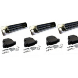 10 Peças - Conector Db25 Macho + Capa Kit Curto Pt Promoção