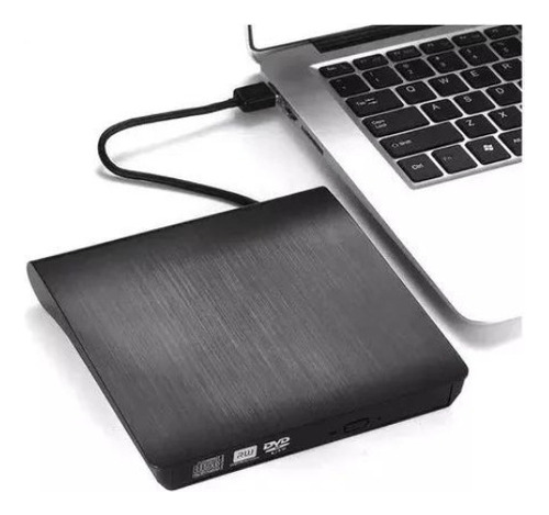 Leitor De Cd E Dvd Externo Slim Preto Usb 3.0 P/ Pc Notebook