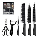 Jogo Facas Inox Profissional Kit 6 Peças Churrasco Cozinha