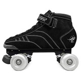 Patines Profesionales De Gamuza Prostar Negro Ruedas Lu...