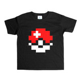 Remera Negra Adultos Pixel R24