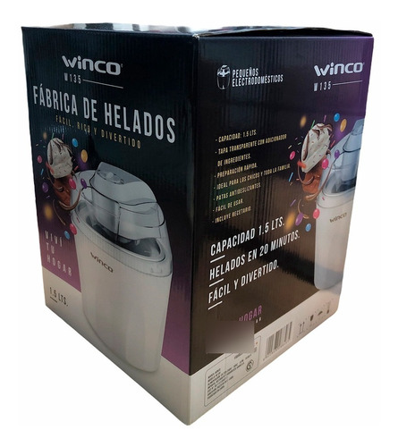 Fabrica De Helados Winco W-135 Super Natural Novedad Oferta