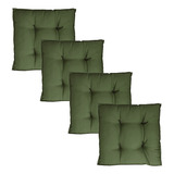 Kit 4 Almofada Assento Futon Elegante 45x45 Verde Musgo