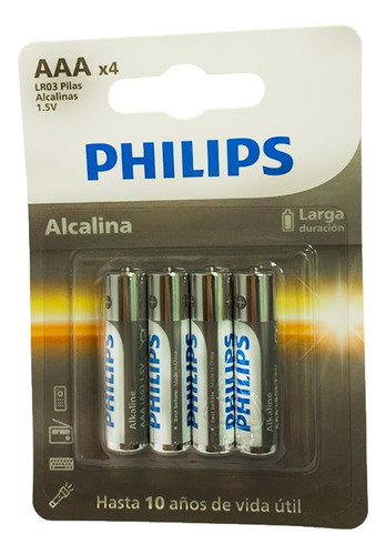 Kit 4 Pilas Alcalinas Phillips Aaa