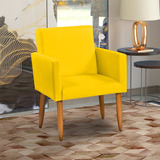 Cadeira Escritório Poltrona Decorativa Recepção Consultório Cor Amarelo Desenho Do Tecido Suede Liso