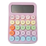 Calculadora Colorida De Mesa Simples 12 Digitos Pequena Cor Rosa