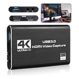 Tarjeta De Captura De Video Audio 4k 60hz Hdmi A Usb 3.0