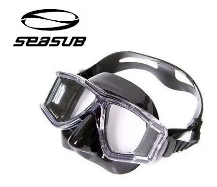 Máscara De Mergulho /pesca-sub Seasub Panorâmica Em Silicone