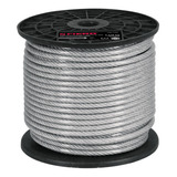 Cable Rígido 1/4' Acero 7x7 Recubierto Pvc, Carrete De 75 M