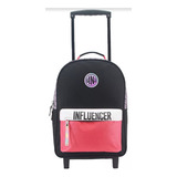 Mochila Carrito Escolar Lsyd Gran Capacidad Nena Influencer Color Negro Diseño De La Tela Liso