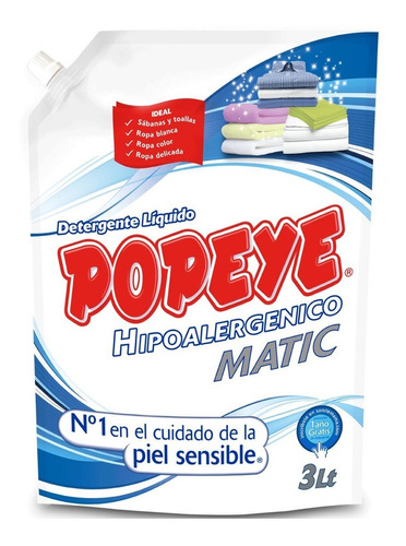 Detergente Popeye Hipoalergenico Matic