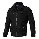 Chaqueta Militar Casual Chamarra Clásico Hombre Color Liso